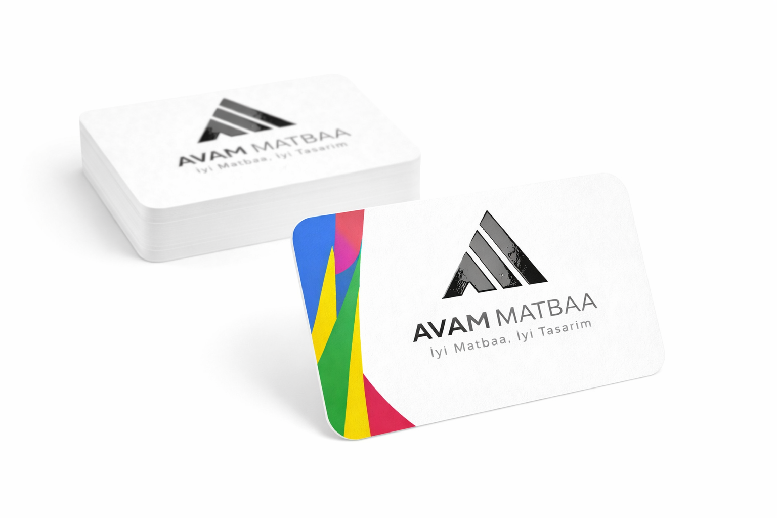 Sıvamalı kalın kartvizit, çift yüz renkli baskılı, kabartma laklı, oval kesimli ve mat selefon kaplamalı premium kartvizit