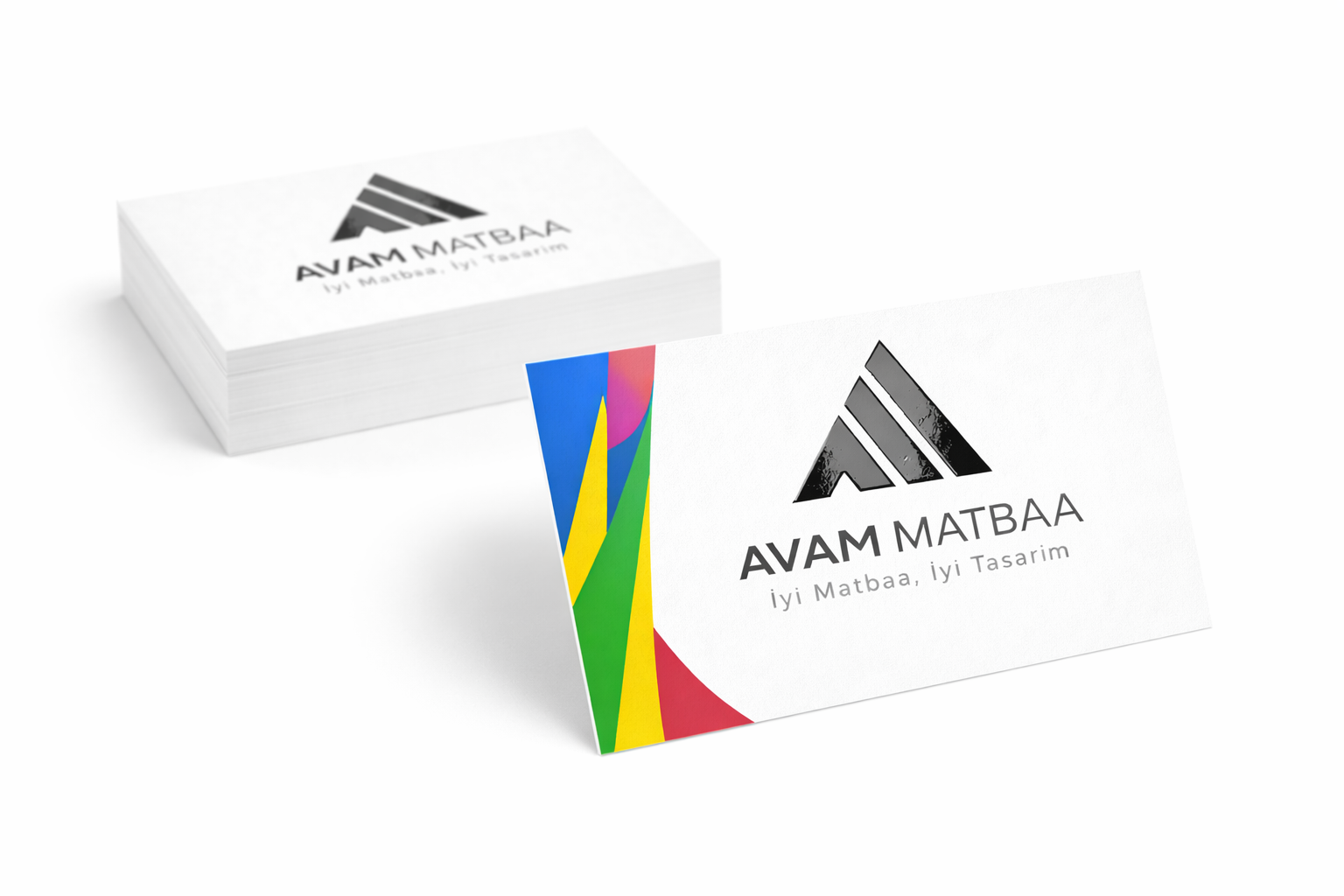 Sıvamalı kalın kartvizit, çift yüz renkli baskılı, kabartma laklı, kare kesimli ve mat selefon kaplamalı premium kartvizit