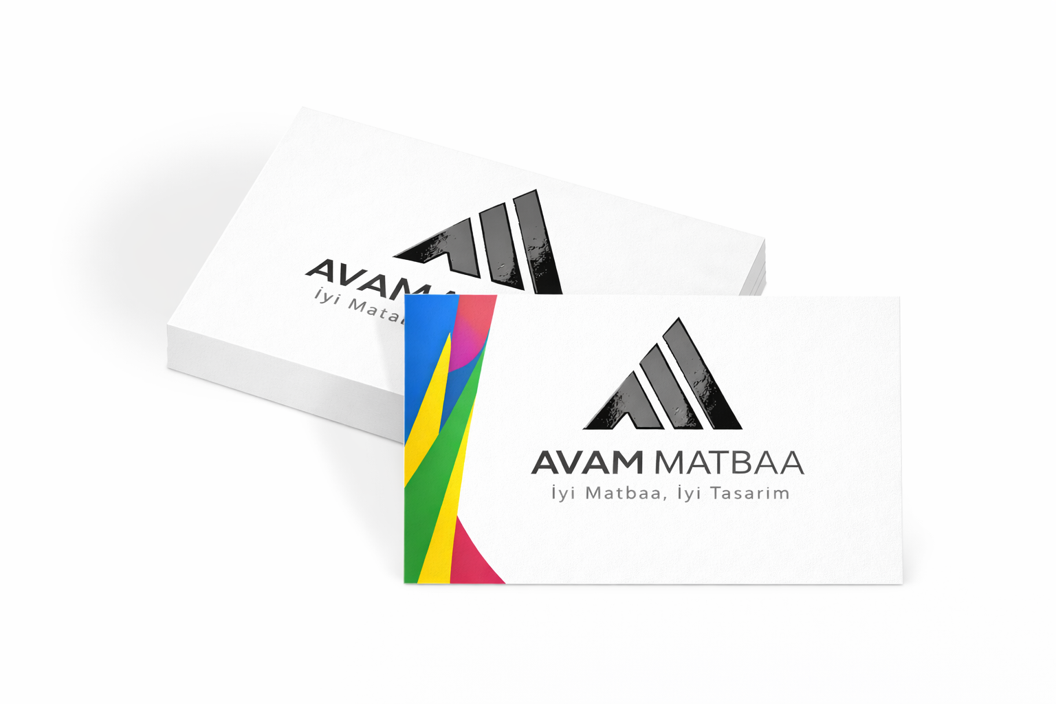 350 gr kuşe kağıda çift yüz baskılı, çift taraf kabartma laklı ve mat selefon kaplamalı premium kartvizit