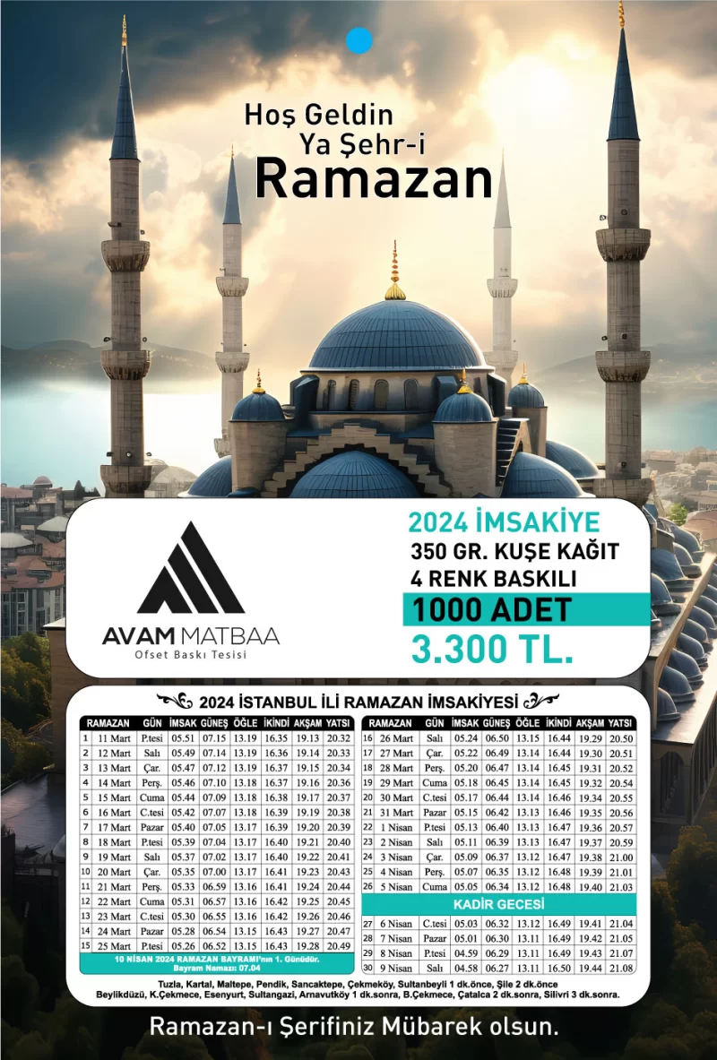 İmsakiye Baskısı