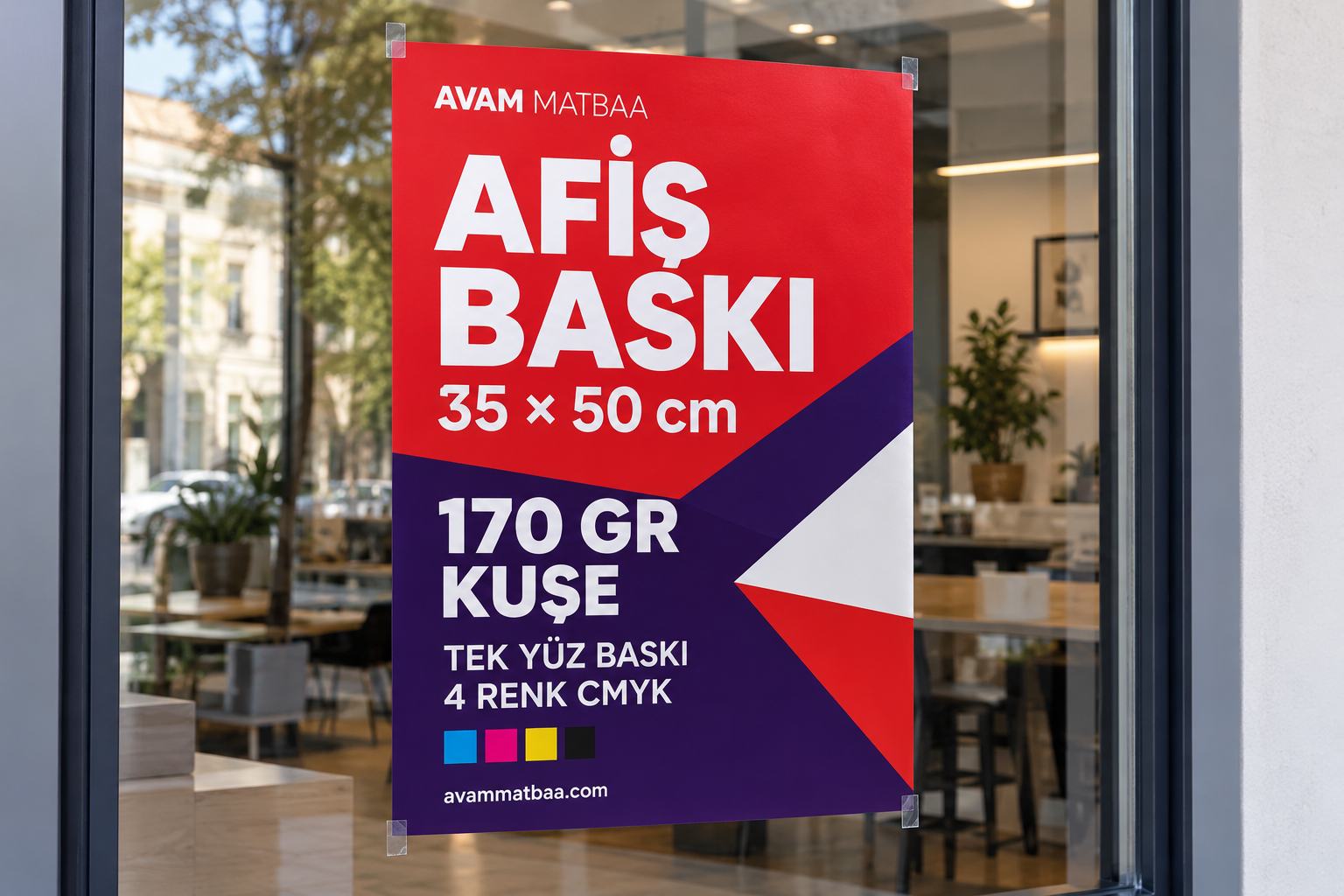 170 Gr Kuşe Afiş Baskı Fiyatları 2026: 35×50 cm, 100–1.000 Adet